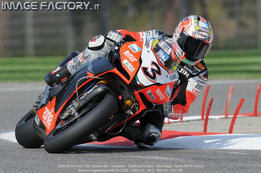 2009-09-26 Imola 1780 Variante alta - Superbike - Qualifyng Practice - Max Biaggi - Aprilia RSV4 Factory